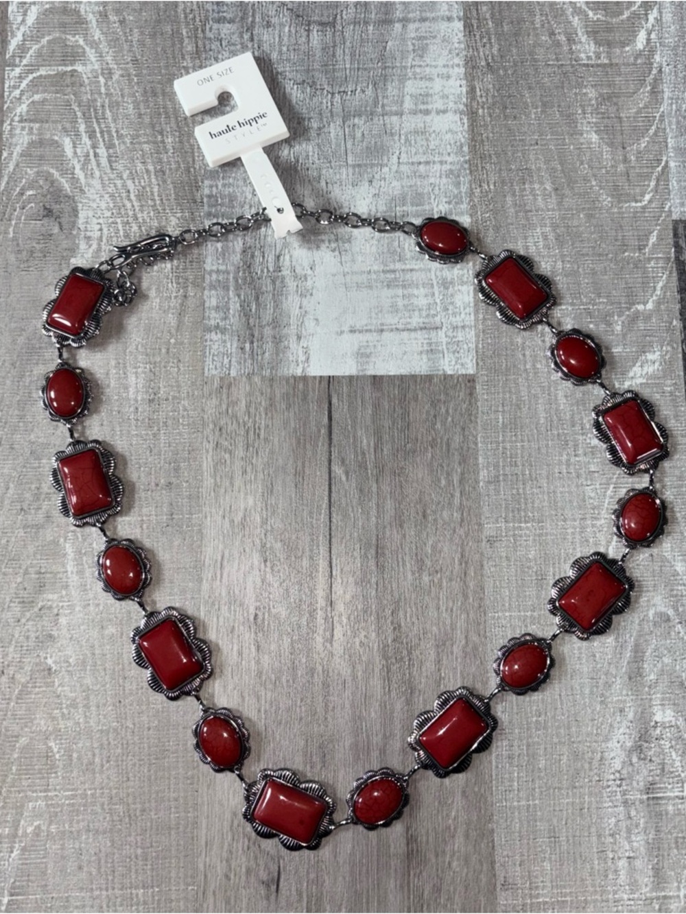💋NWT haute hippie Red Chain Link Belt